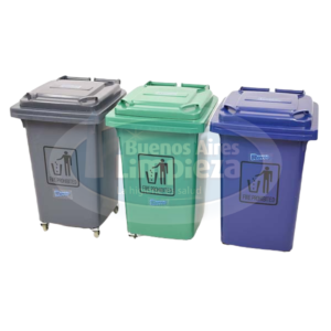 Contenedor plástico con ruedas y tapa